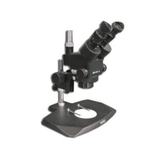 Meiji Techno EMZ-8TR/BLACK + MA502 + P/BLACK (7X – 45X) Stand Configuration System, Working Distance: 104mm (4.09″)