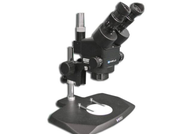 Meiji Techno EMZ-8TR/BLACK + MA502 + P/BLACK (7X – 45X) Stand Configuration System, Working Distance: 104mm (4.09″)